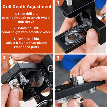 3 in 1 Adjustable doweling jig - The Master Tool