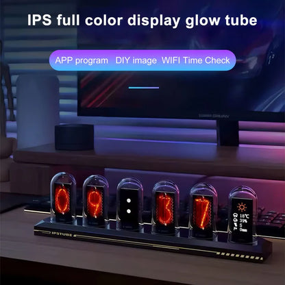 RGB LED Nixie Tube Clock IPS Color Screen