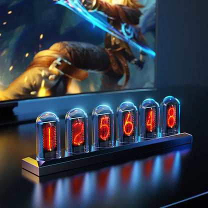 RGB LED Nixie Tube Clock IPS Color Screen